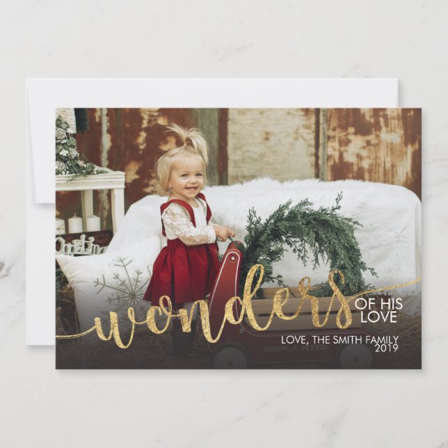 Frohe Weihnachten Foto-Card Gold-Folie Weihnachten Einladung (Vorderseite)