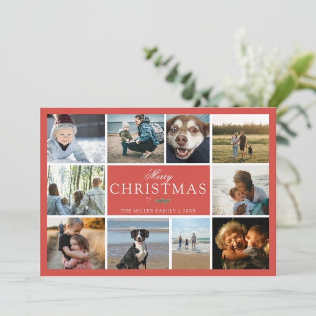 Frohe Weihnachten Foto Collage (Stehend Vorderseite)