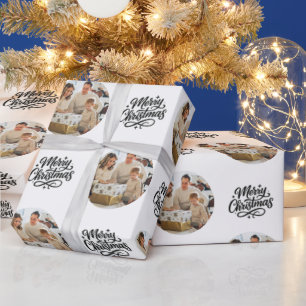 Frohe Weihnachten Foto-Collage personalisiert Geschenkpapier