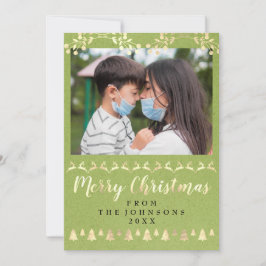 Frohe Weihnachten Foto Gold Smoky Blue Kraft Moder