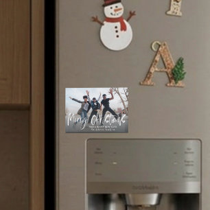 Frohe Weihnachten Foto & Kalligrafie Feiertag Magnet