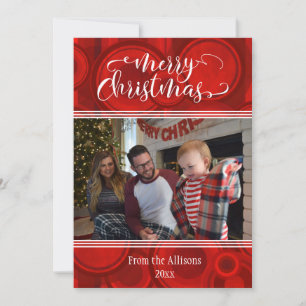 Frohe Weihnachten Foto mit Kreisen und Streifen in