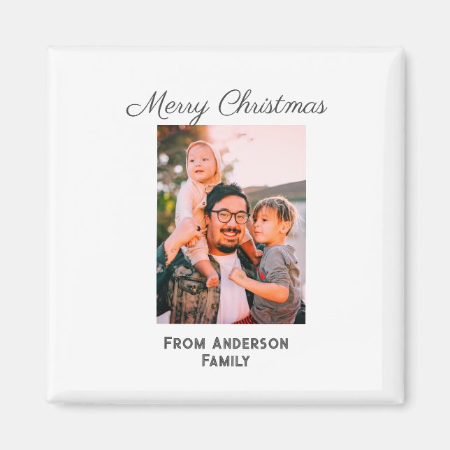 Frohe Weihnachten Foto moderne Liebe einfache Fami Magnet (Vorne)