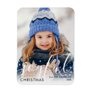 Frohe Weihnachten Foto Moderne Schrift Freudig Chi Magnet
