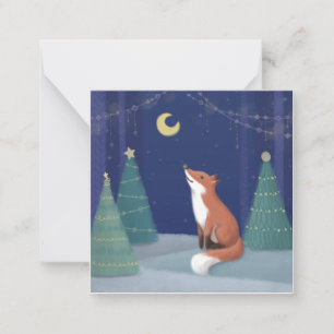 Frohe Weihnachten: Fox Illustration Art Mitteilungskarte
