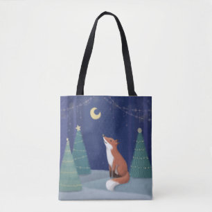 Frohe Weihnachten: Fox Illustration Art Tasche
