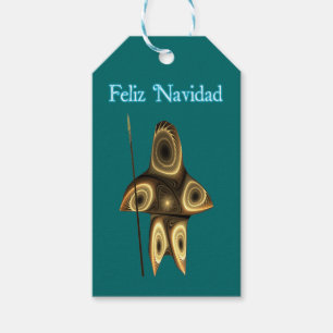 Frohe Weihnachten - Fraktaler Inuit-Jäger Geschenkanhänger