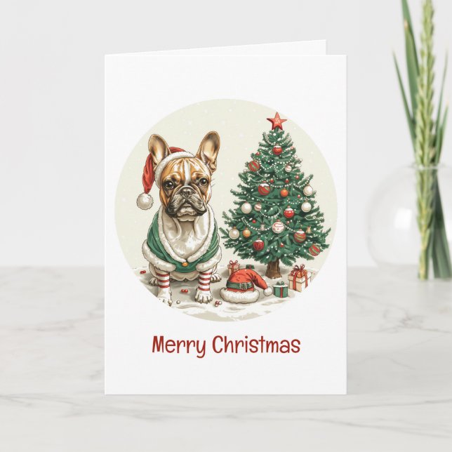 Frohe Weihnachten Französisch Bulldog Elf Dog (Vorderseite)
