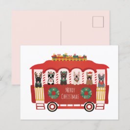 Frohe Weihnachten Französisch Bulldogs Holiday Tro Postkarte
