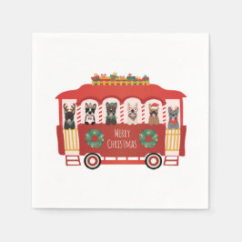 Frohe Weihnachten Französisch Bulldogs Holiday Tro Serviette