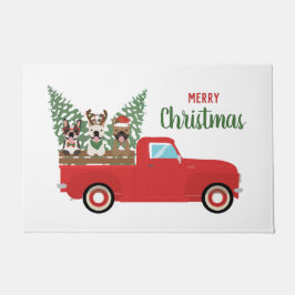 Frohe Weihnachten Französisch Bulldogs Red Lieferw Fußmatte