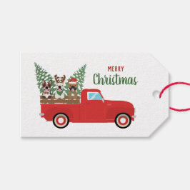 Frohe Weihnachten Französisch Bulldogs Red Lieferw Geschenkanhänger
