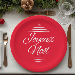 Frohe Weihnachten - französische Weihnachtsgrüße Pappteller