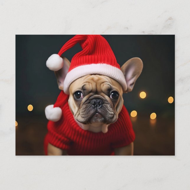 Frohe Weihnachten Französischer Bulldog (Vorderseite)