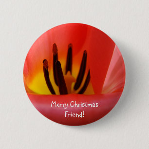 Frohe Weihnachten Freund! Knöpfe Feiertag Rote Tul Button