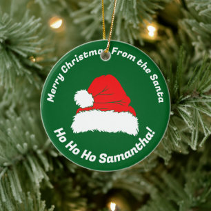 Frohe Weihnachten Freund Santa Hut Hohoho Keramik Ornament