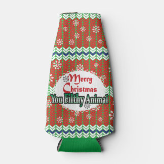 Frohe Weihnachten frohe Flasche cooler Flaschenkühler