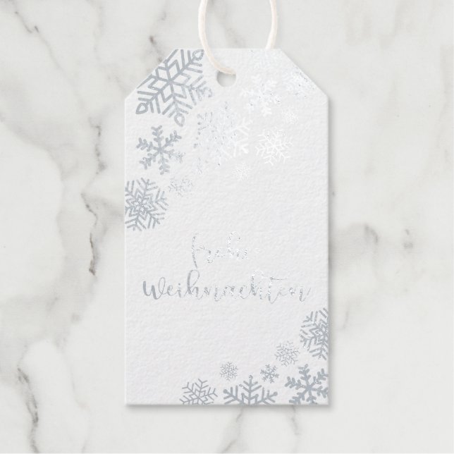 Frohe Weihnachten, frohe Weihnachten auf Deutsch Geschenkanhänger (Vorderseite)