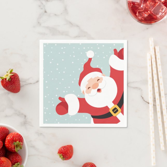 Frohe Weihnachten frohe Weihnachtsmann | Napkin Serviette (Beispiel)