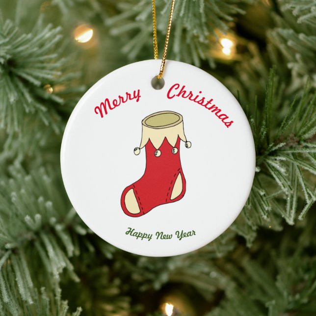 Frohe Weihnachten Frohes Neues Jahr Keramik Orname Keramik Ornament (Baum)