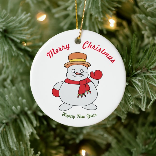 Frohe Weihnachten Frohes Neues Jahr Keramik Orname Keramik Ornament (Baum)