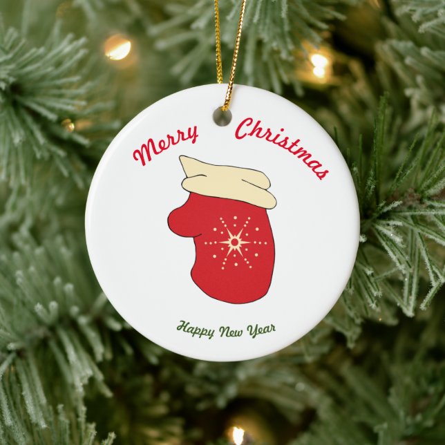 Frohe Weihnachten Frohes Neues Jahr Keramik Orname Keramik Ornament (Baum)