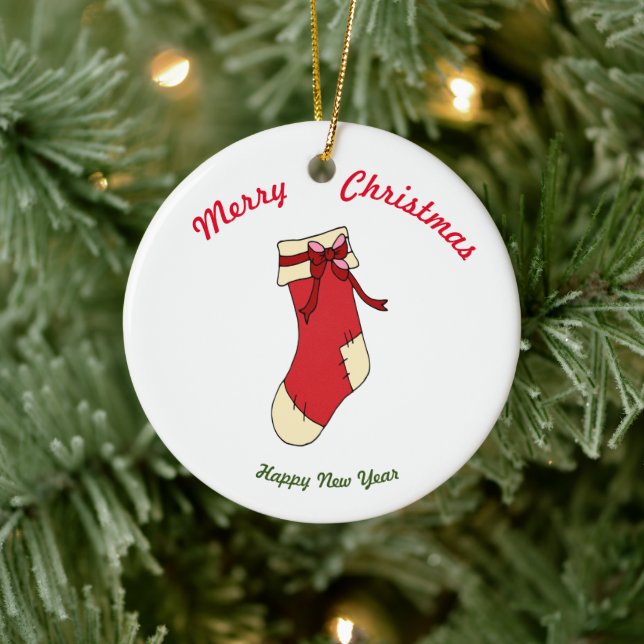 Frohe Weihnachten Frohes Neues Jahr Keramik Orname Keramik Ornament (Baum)