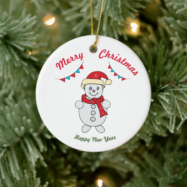 Frohe Weihnachten Frohes Neues Jahr Keramik Orname Keramik Ornament (Baum)
