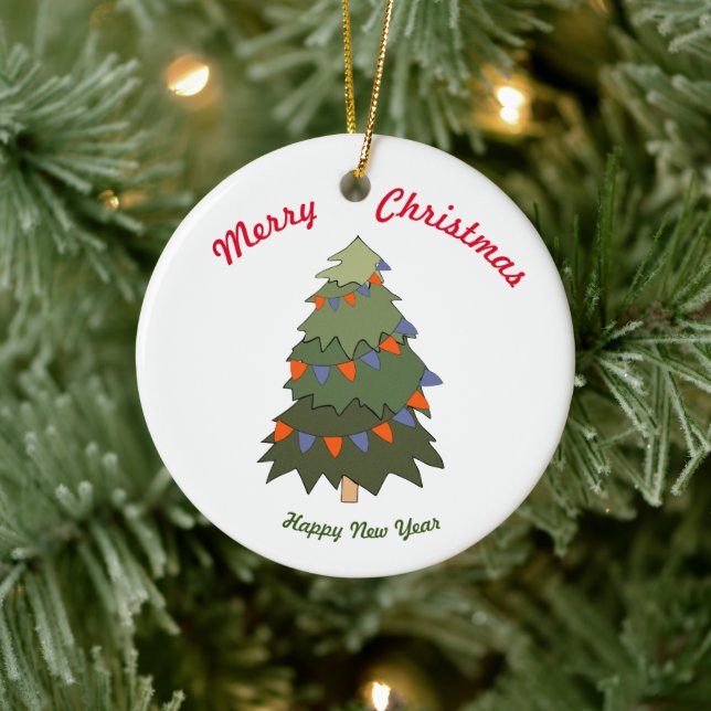 Frohe Weihnachten Frohes Neues Jahr Keramik Orname Keramik Ornament (Baum)
