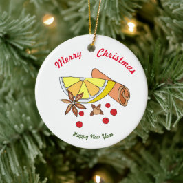 Frohe Weihnachten Frohes Neues Jahr Keramik Orname Ornament