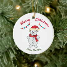 Frohe Weihnachten Frohes Neues Jahr Keramik Orname