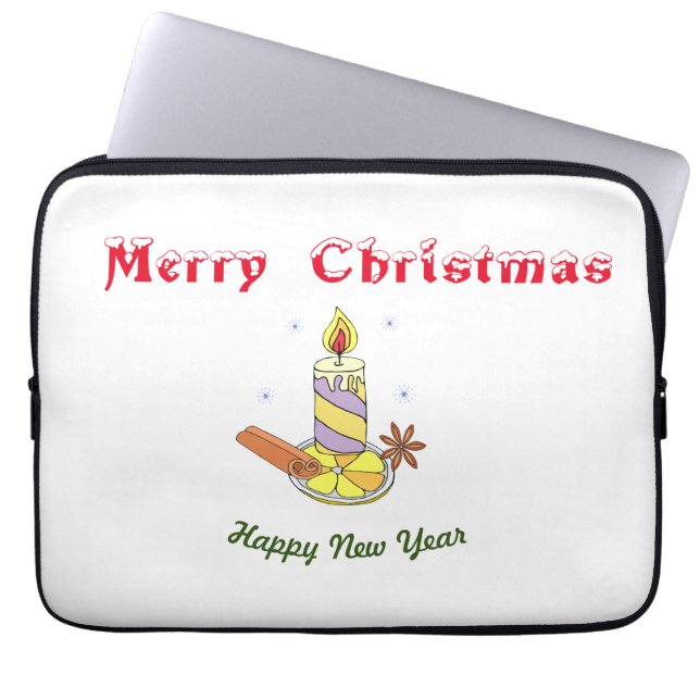 Frohe Weihnachten - Frohes Neues Jahr Laptopschutzhülle (Vorderseite)