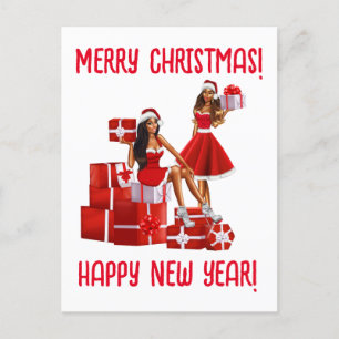 Frohe Weihnachten. Frohes neues Jahr. Mama Sista Feiertagspostkarte