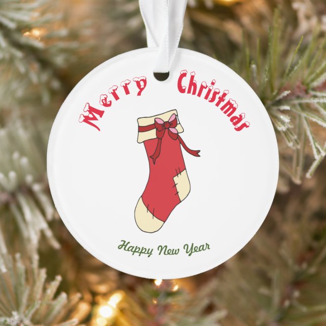 Frohe Weihnachten Frohes Neues Jahr Ornament (Baum)