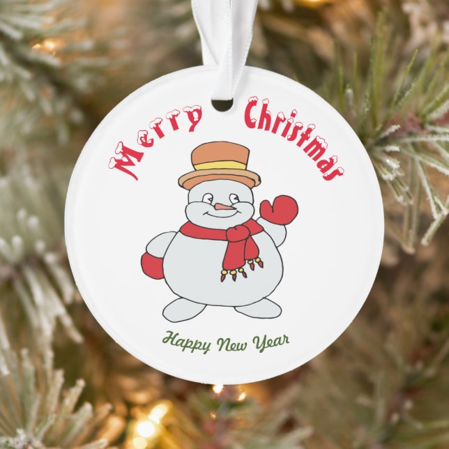 Frohe Weihnachten Frohes Neues Jahr Ornament (Baum)