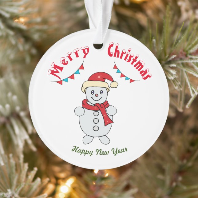 Frohe Weihnachten Frohes Neues Jahr Ornament (Baum)