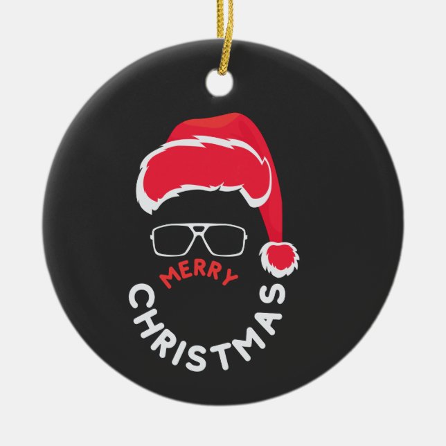 Frohe Weihnachten, Fröhlich und hell Keramik Ornament (Vorne)