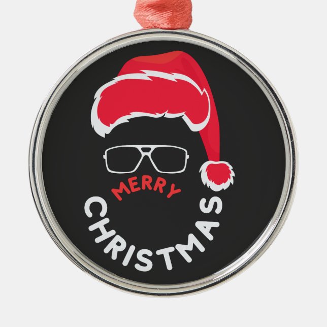 Frohe Weihnachten, Fröhlich und hell Ornament Aus Metall (Vorne)