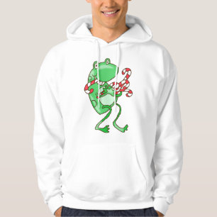 Frohe Weihnachten — Frosch, Candy Cane Xmas Hoodie