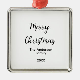 Frohe Weihnachten fügen Familienname Jahr Text cus Ornament Aus Metall