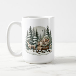 Frohe Weihnachten fügen Mongramm RentierSchlitten Kaffeetasse