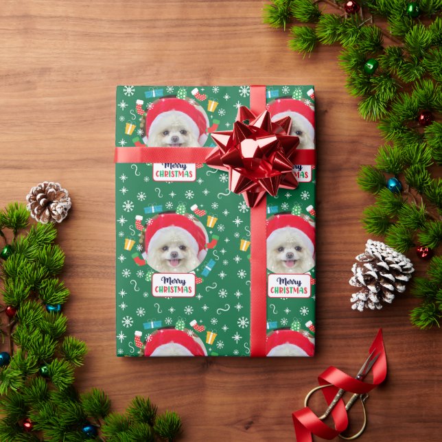 Frohe Weihnachten (fügen Sie Ihr eigenes Foto hinz Geschenkpapier (Feiertagsgeschenk)