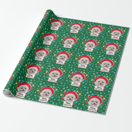 Frohe Weihnachten (fügen Sie Ihr eigenes Foto hinz Geschenkpapier