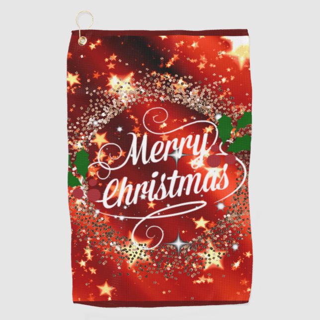 Frohe Weihnachten, Funkeln und Glanz, Golfhandtuch (Vorderseite)