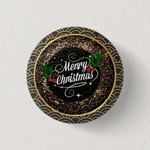 Frohe Weihnachten, Funkeln und Glitzer, Button