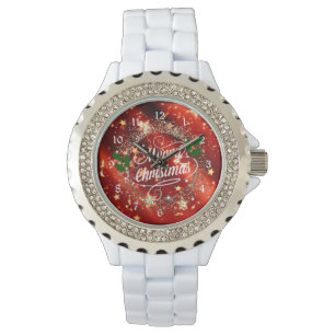 Frohe Weihnachten funkeln und leuchten Armbanduhr