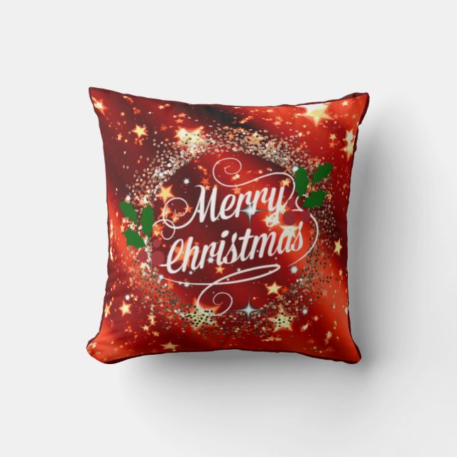 Frohe Weihnachten funkeln und leuchten Kissen (Vorderseite)
