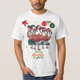 Frohe Weihnachten Funny Flamingo mit Sonnenbrille T-Shirt