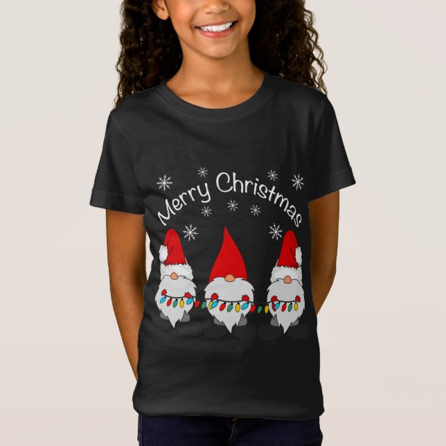 Frohe Weihnachten Funny Gnomes Niedlich Santa Clau T-Shirt (Vorderseite)