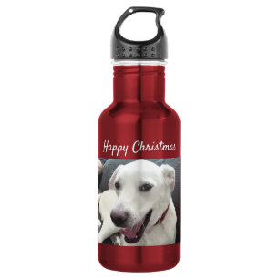 Frohe Weihnachten Funny lächelnd Hund Red Holiday Edelstahlflasche